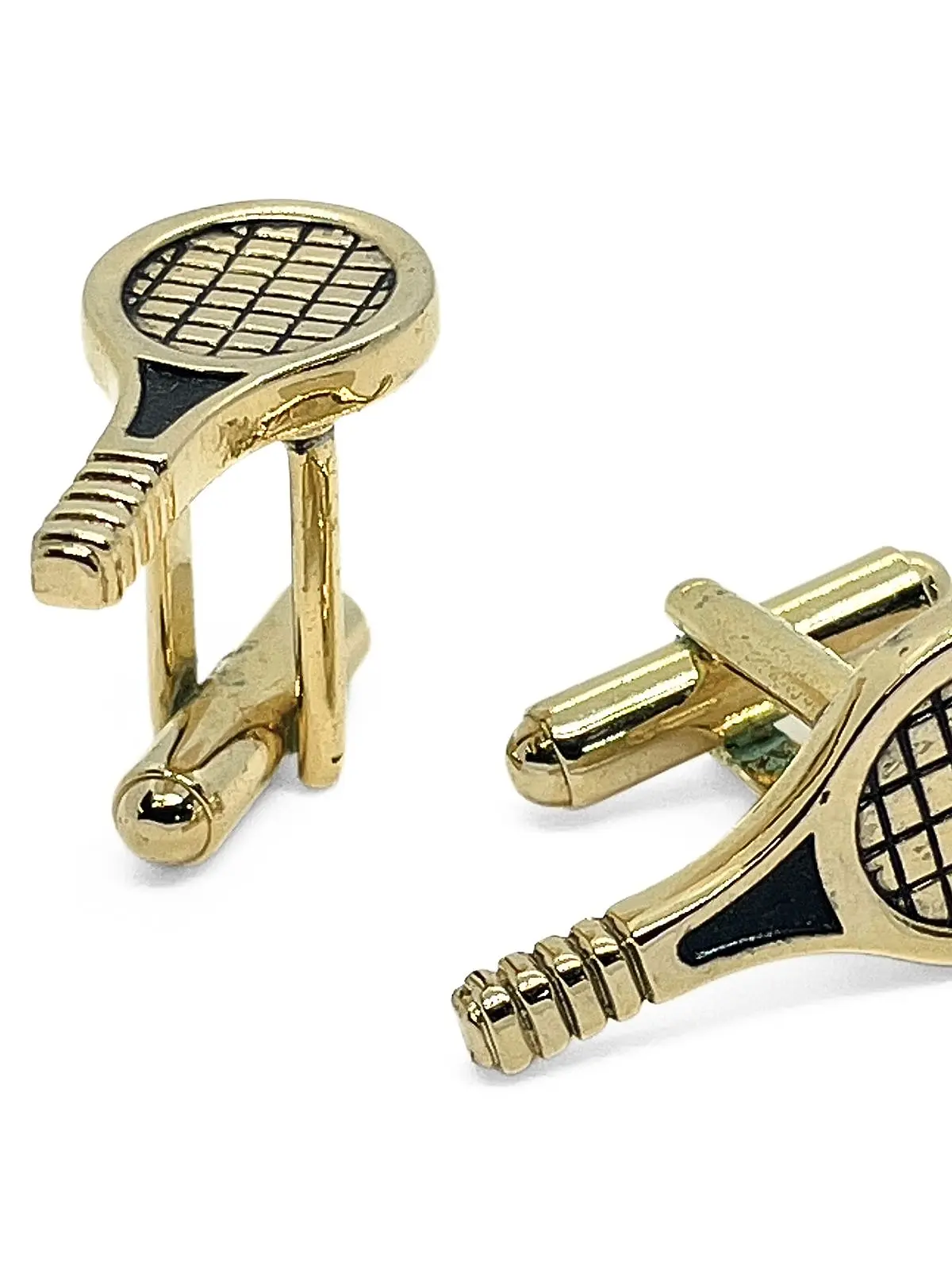 Abotoadura Raquete de Tênis Dourado - Imagem 4